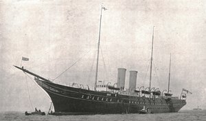 Królewski jacht opuszczający Cowes na wyspie Wight, 6 sierpnia 1902 r. autorstwa Unbekannt