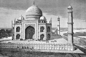 Taj Mahal, Agra, Indie, 1895 autorstwa Unbekannt