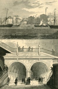 Tunel Tamizy, tak jak wyglądał, gdy został pierwotnie otwarty dla ruchu, ok. 1872 r. autorstwa Unbekannt