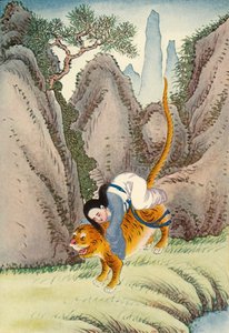 „Tygrys unosi Miao Shan”, 1922. autorstwa Unbekannt