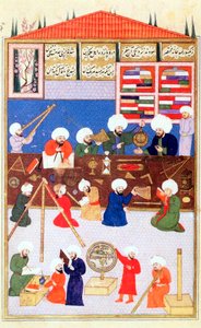 Turecki astronom Takiuddin w swoim obserwatorium w Galata, Istambuł, 1581 autorstwa Unbekannt