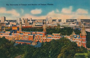University of Tampa i Skyline of Tampa, Floryda, c1940 autorstwa Unbekannt