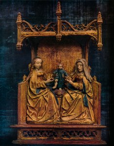 Dziewica i św. Anna uczą chodzić zbawiciela niemowląt, ok. 1470 r autorstwa Unbekannt