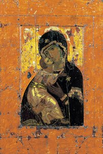 Madonna Włodzimierska, ikona bizantyjska, początek XII w. autorstwa Unbekannt