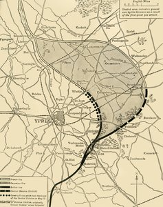 The Ypres Salient przed i po drugiej bitwie pod Ypres..., I wojna światowa, 1915, c1920. autorstwa Unbekannt