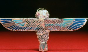 Tył złotego skrzydlatego amuletu ba, okres ptolemejski, Egipt, IV-I wiek p.n.e. autorstwa Unbekannt