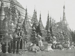 Podstawa Wielkiej Pagody, Rangun, Birma, 1895. autorstwa Unbekannt