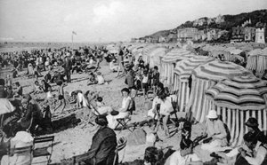 Plaża, Trouville, Francja, ok. 1920 r. autorstwa Unbekannt
