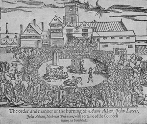 Spalenie Anny Askew, Johna Lascellesa, Johna Adamsa i Nicholasa Beleniana, 1546 1904 autorstwa Unbekannt
