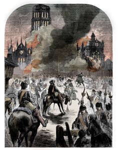 Spalenie katedry św. Pawła podczas Wielkiego Pożaru Londynu, ok. 1902 r. autorstwa Unbekannt