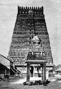 Główna gopura świątyni w Kumbakonam, Indie, 1895 autorstwa Unbekannt