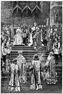 Koronacja cesarza Aleksandra III i cesarzowej Marii Fiodorownej, 1883, koniec XIX wieku autorstwa Unbekannt