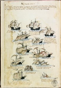 Flota Pedro Álvares Cabral w 1500. Z Livro das Armadas, ok. 1568. autorstwa Unbekannt