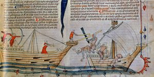 Bitwa morska, ok. 1340 autorstwa Unbekannt