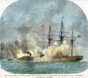 Bitwa morska w porcie Mobile w stanie Alabama, wojna secesyjna, 5 sierpnia 1864 r autorstwa Unbekannt
