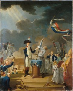 Przysięga La Fayette na Festiwalu Federacji, 14 lipca 1790, 1791. autorstwa Unbekannt