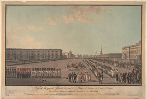 Parada przed Pałacem Zimowym w Petersburgu, 1799 autorstwa Unbekannt