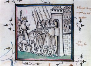 Powrót Karola VI z Francji po bitwie pod Rosbecque, 1382, XIV-XV w. autorstwa Unbekannt