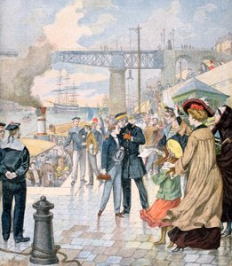 Powrót statku Borda i zaokrętowanie statku Fistots, Brest, Francja, 1902 autorstwa Unbekannt