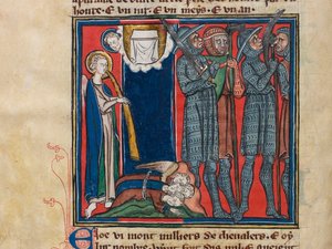 Szósty anioł zadął w trąbę... Miniatura z: Apocalypse de Saint Jean, ok. 1320. autorstwa Unbekannt