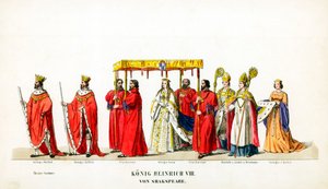 Projekty kostiumów teatralnych do sztuki Szekspira Henryk VIII, XIX w. autorstwa Unbekannt