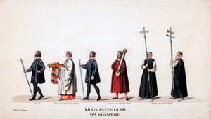 Projekty kostiumów teatralnych do sztuki Szekspira Henryk VIII, XIX w. autorstwa Unbekannt