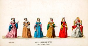 Projekty kostiumów teatralnych do sztuki Szekspira Henryk VIII, XIX w. autorstwa Unbekannt