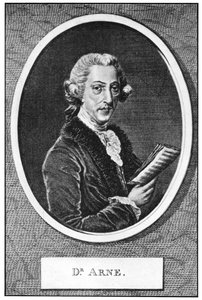 Thomas Augustine Arne 1710-1778, angielski kompozytor autorstwa Unbekannt