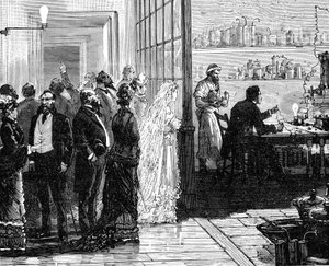 Thomas Edison eksperymentujący z lampami elektrycznymi w dniu ślubu, 1871 1883 autorstwa Unbekannt