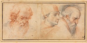 Trzy Studia Głowy, 1600s. autorstwa Unbekannt