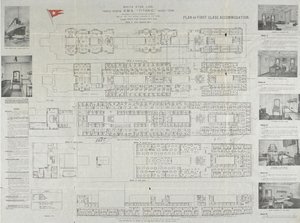Plan pokładu Titanica pierwszej klasy, 1911 autorstwa Unbekannt