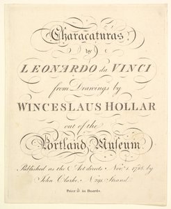 Strona tytułowa: Characaturas Leonarda da Vinci, z Rysunków Wincelslausa Hollara, z..., 1786. autorstwa Unbekannt