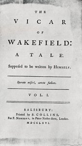 Strona tytułowa Wikariusza Wakefield, 1766 autorstwa Unbekannt