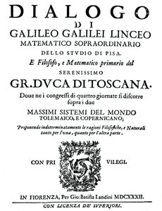 Strona tytułowa Dialogo, Galileo, 1632 autorstwa Unbekannt