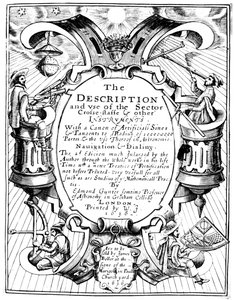 Strona tytułowa „Opisu i wykorzystania sektora” Edmunda Guntera, 1636 autorstwa Unbekannt