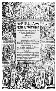 Strona tytułowa Biblii Coverdale, 1535 1926 autorstwa Unbekannt