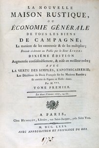 Strona tytułowa do The New Rustic House lub General Economy, 1775 autorstwa Unbekannt