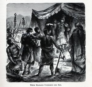 Tytus Manliusz potępia swojego syna, 1882 r. autorstwa Unbekannt