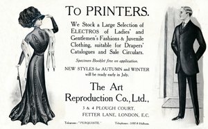 Do drukarek — reklama The Art Reproduction Co., Ltd, 1909. autorstwa Unbekannt
