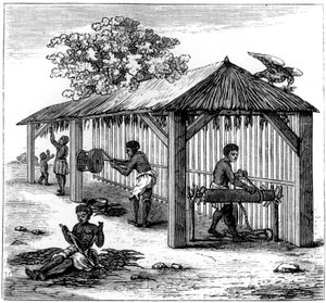 Przygotowanie tytoniu, 1873 autorstwa Unbekannt