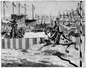 Turniej koronacyjny Ludwika II Andegaweńskiego koło Calais, c1389 1882-1884 autorstwa Unbekannt