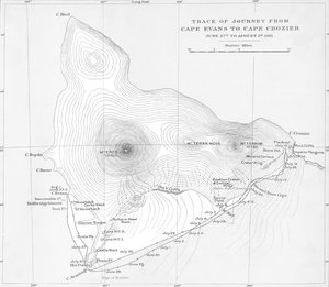 Ślad podróży z Cape Evans do Cape Crozier - 27 czerwca do 1 sierpnia 1911, 1913 autorstwa Unbekannt