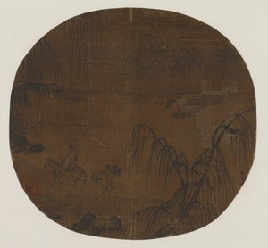 Podróżnicy pod wierzbami, dynastia Yuan lub Ming, 1279-1644. autorstwa Unbekannt