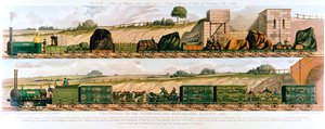 Podróżowanie koleją Liverpool i Manchester, 1831 autorstwa Unbekannt