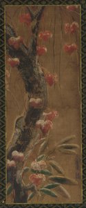 Drzewo, jesienne winorośle i śnieg, okres Edo, 1615-1868. autorstwa Unbekannt