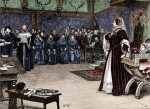 Proces Maryi Królowej Szkotów w zamku Fotheringhay, 1586 1905 autorstwa Unbekannt