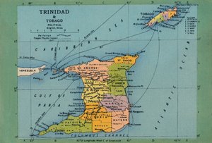 Mapa Trynidadu i Tobago, c1940. autorstwa Unbekannt