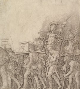 Triumf Cezara: Żołnierze niosący trofea, ca. 1490. autorstwa Unbekannt