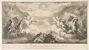 Triumf św. Ignacego i św. Franciszka Ksawerego Le Triumph de Saint Ignace et..., XVII wiek. autorstwa Unbekannt