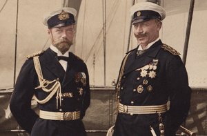 Car Mikołaj II i cesarz Wilhelm II w Björkö, 1905. autorstwa Unbekannt